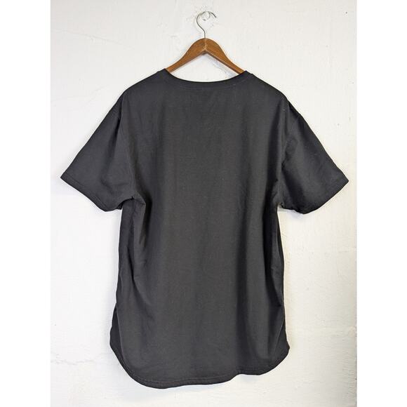 BYLT Black T Shirt Drop Cut V Neck Mens XL Premium Basic Classic Undershirt - Picture 4 of 9